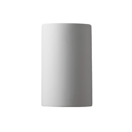 Justice Design Ambiance - Small ADA Cylinder Closed Top Outdoor Wall Sconce-Bisque Finish-Incandescent Lamping Type