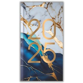 2025 Diary Slim Week to View Fashion soft padded hardback vintage Diary (Marble Confetti)