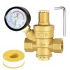 Water Pressure Regulator 1/2 inch with Gauge, Made of 100%