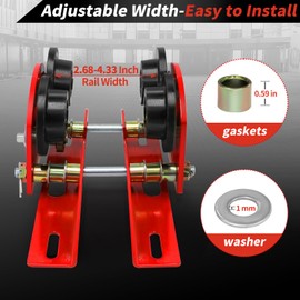 HONYTA Heavy Duty I Beam Trolley 0.5 Ton Capacity with Dual Track Rollers, 2.68in to 4.33in Adjustable Flange for I-Beams, for PA200 to PA500 Push Manual Trolley Hoist