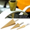 3Pcs Step Cone Drill Bit 6.35mm Hex Shank High Speed