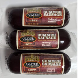 Armour 1877 Hickory Smoked Summer Sausage, 16 oz Sticks (3 Pack)