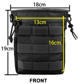 JETEDC MOLLE Dump Pouch, Storage, Military Pouch, Storage Belt Bag, Pack of 2 (Black)