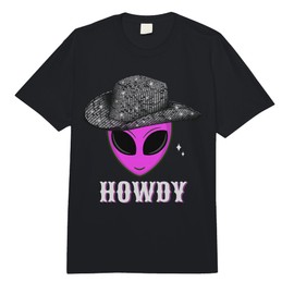 Cool Cowboy Hat Alien Howdy Space Western Disco Theme Comfort Colors Adult Heavyweight T-Shirt