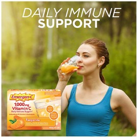 Emergen-C 1000mg Vitamin C Powder, with Antioxidants, B Vitamins and Electrolytes, Vitamin C Supplements for Immune Support, Caffeine Free Fizzy Drink Mix, Tangerine Flavor, 0.33 Ounce (Pack of 30)