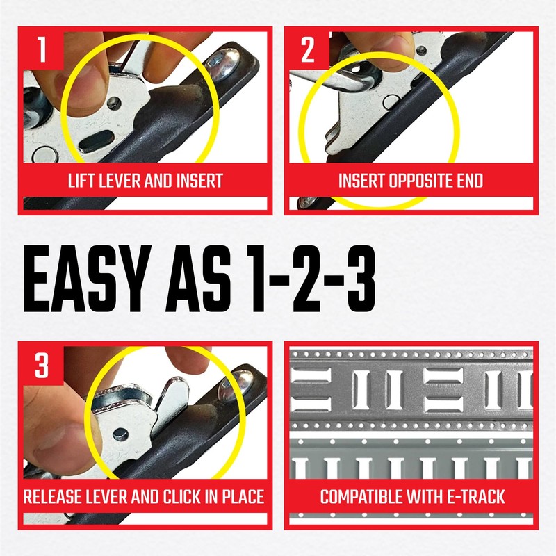 SNAP-LOC E Track Hook-Ring Adaptor, E Track Tie Downs For