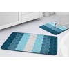 La Maison Bathroom Rug Set 2 Piece Hex Stripe Ombre