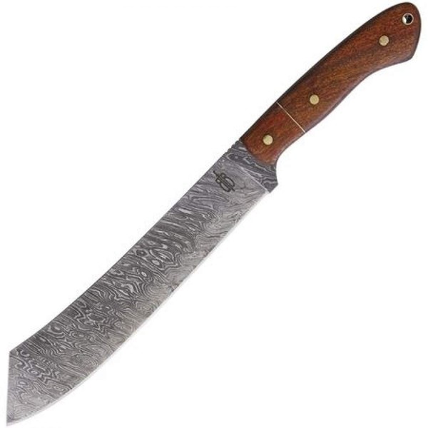 BucknBear Custom Handmade 1095 Damascus Utility Fixed Blade Machete Knife Walnut Handle (9" Damascus)
