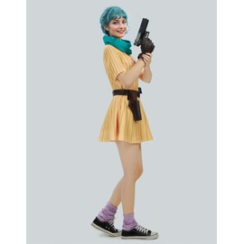 Cosplay.fm Women's Anime Cosplay Costume Yellow Dress with Scarf and Belt (WL)