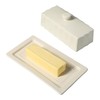 Martha Stewart Broadbrook Stoneware Butter Dish with Lid, Rectangular Covered
