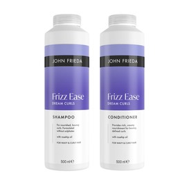 John Frieda Dream Curls Shampoo & Conditioner 500ml x2 | Curl Shampoo and Conditioner Duo, Frizz Ease Care, For Wavy Hair, Soft Definition