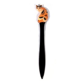 LX Wholesale Pack Handpainted Brown & Black Cat Letter Opener (Set of 12)