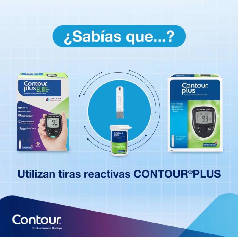 Contour Plus Tiras Reactivas CAJA CON 50 REACTIVOS
