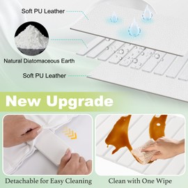 Oxydrily Stone Drying Mat for Kitchen Counter, Stain-Defying PU Leather, Large Stone Dish Drying Mat Foldable Absorbent Diatomaceous Earth Bath Mat Quick Dry for Bottles Cups Countertop 23" x 15.3"