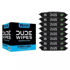 DUDE Wipes, Flushable Wipes, Extra Large and Fragrance-Free Wipes (400 ct.)