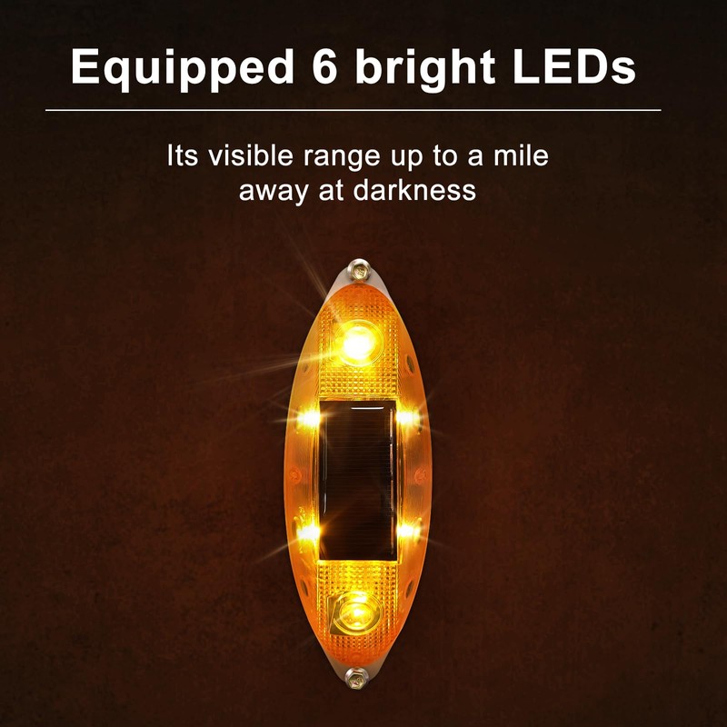 Aolyty Solar Strobe Warning Light Outdoor, Bright Solar Safety Flashing