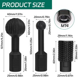 BEASAFY 3 Pieces Wood Cutter for Angle Grinder, Ball Milling Cutter Wood Carving with M14 Thread, Ball Chisel for Drill, Woodworking Tools for 115/125mm Angle Loop