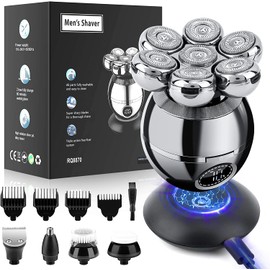 Wjiang - Afeitadoras de cabeza para hombres calvos, 6 en 1, maquinilla de afeitar eléctrica para hombres y mujeres