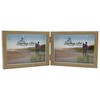 Smiling Art Wooden Photo Frame for 2 Photos Folding Picture