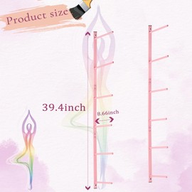 Retyion Yoga Mat Holder Wall Mount Yoga Mat Storage Holder Yoga Mat Organizer Skateboard Wall Mount for Foam Rollers Skateboard Ski Board (Pink)