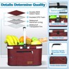 LIQING 35L Large Picnic Basket 2 Layers of Internal Pockets