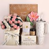 Care Package for Women with Flower Bouquet Blanket, Get Well