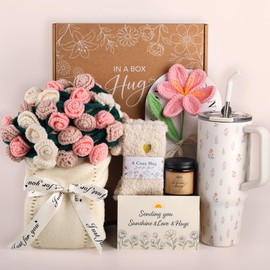 Care Package for Women with Flower Bouquet Blanket, Get Well Gifts
