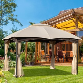 Aoodor 10 x 12 ft Patio Gazebo Canopy Fabric Replacement, Canopy Fabric Only