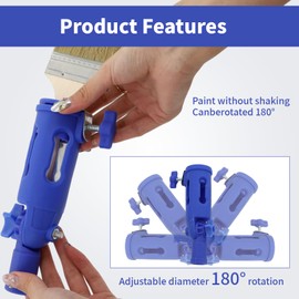 Multi-Angle Paint Brush Extender, Paint Roller Extension Pole,4 Inch Rollers for Painting, Extension Pole Attachments with Rotating Head for Ceilings Window Corner Edges