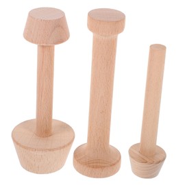 ULTECHNOVO 3pcs Wooden Tart Tamper Set Dual Ended Egg Tart Mold for Easy Pastry Baking Sturdy and Reusable Kitchen Tool for Baking Enthusiasts Easy to Clean