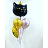 Giant Cat Balloons 22 Inch Adorable Black Crown Kitty White