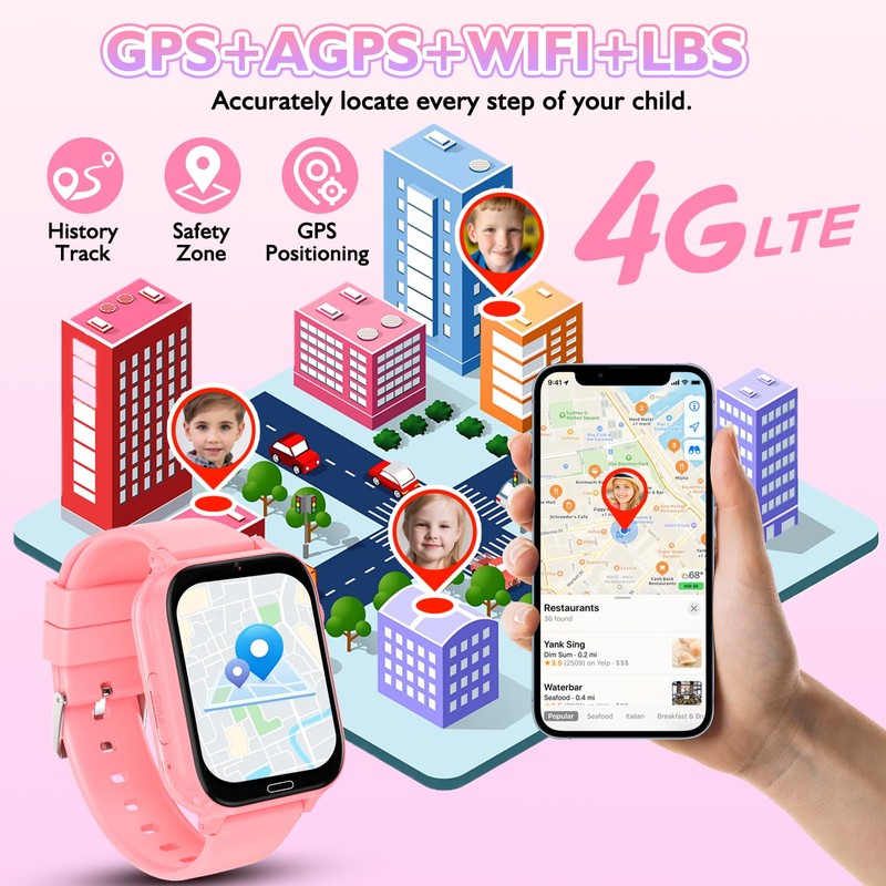 MOONKIDS Children's Smartwatch, Smartwatch Children with GPS and Phone, Children's