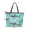 Large Beach Travel Tote Bag Shark Printed Handle Shoulder Handbags