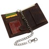 MARSHAL Men's Chain Biker Vintage Leather RFID Blocking European Style