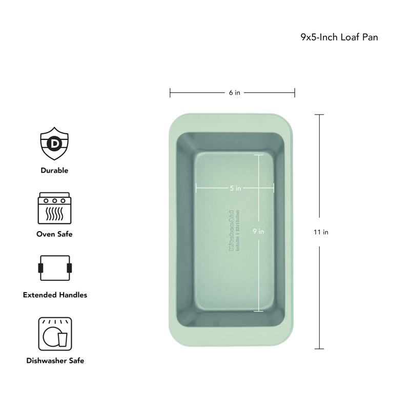 KitchenAid 9x5in Nonstick Aluminized Steel Loaf Pan, Pistachio