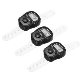 sourcing map Finger Tally Counter 0-99999 5 Digital LED Display for Sports Counting, Black, Pack of 3