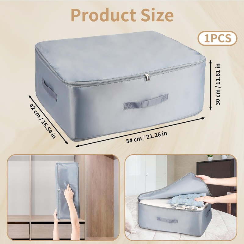 Ultra Space-Saving Self-Compressing Organiser, Large Self-Compressing Movable Organiser Bag, Grey