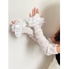 Ekieta Women's Arm Warmer, Lace Frill, Arm Sleeve, Thin, Floral
