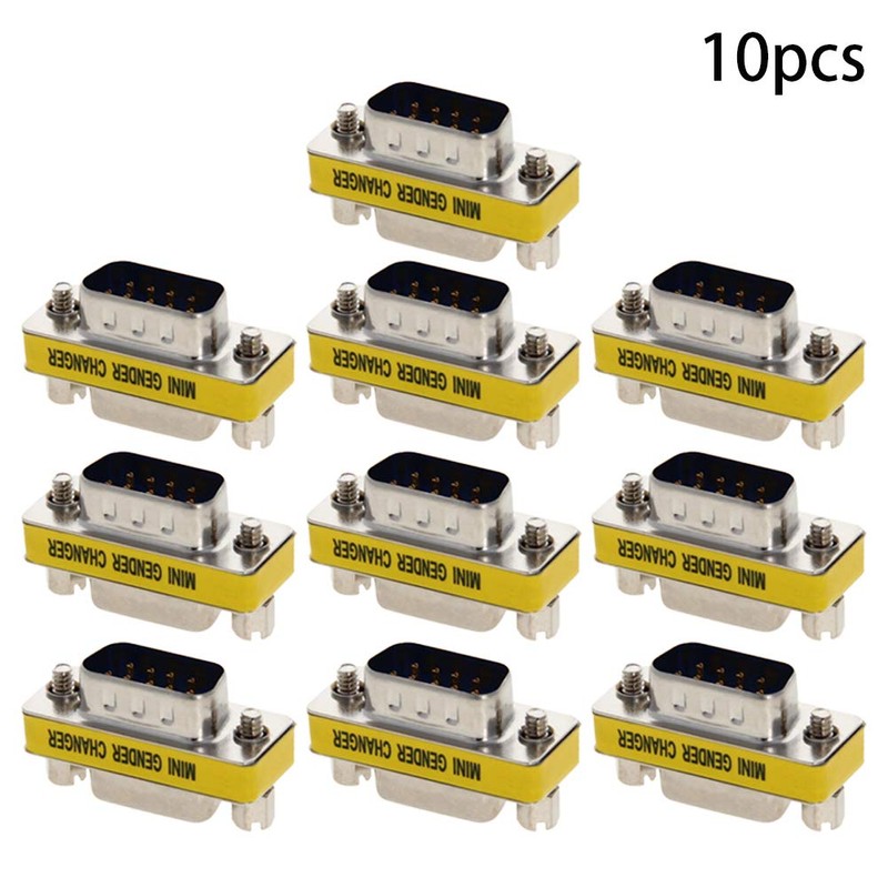 Heyiarbeit 9-pin 2-Row DB9 VGA Gender Changer Male to Female