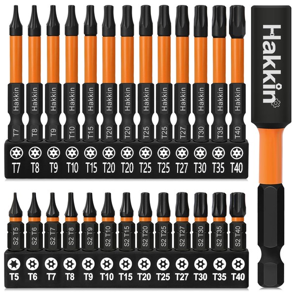 Torx Bit Set Hakkin 27Pcs Torx Screwdriver Sets S2 Steel