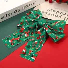 Christmas Hair Bows for Women Christmas Bow Tree Hair Bow Clips Jeweled Big Red Green Hair Bows Long Tail Satin Holiday Hair Ribbons Christmas Accessories Costume Outfits Gifts