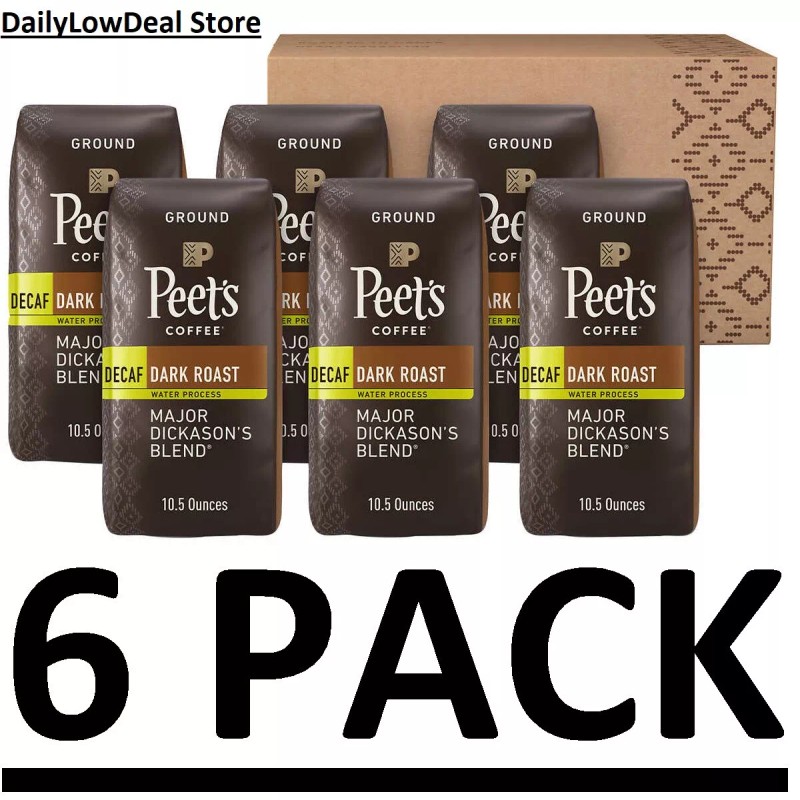 Peet's 6 PACK - Peet's Coffee Decaf Major Dickason's Ground,