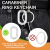 12Pack 3/4 Inch Small Oval Keyring, Metal Tiny Carabiner Spring