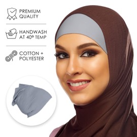 AL Barakeh Pack of 3 Hijab/Underscarf Hijab Hat Turban Headwear for Women Cotton Underscarf Hijab, silver
