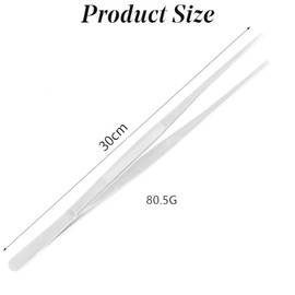 Extra-Length 12-Inch Stainless Steel Kitchen Tongs – Precision Serrated Tips for Cooking, Air Fryer, Salad & Pasta | Multi-Functional Fine Instruments