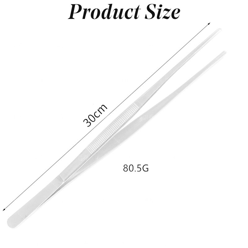 Extra-Length 12-Inch Stainless Steel Kitchen Tongs – Precision Serrated Tips