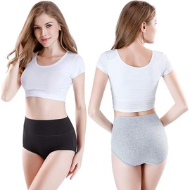 wirarpa Women's Cotton Postpartum Underwear High Waisted Ladies Panties Full Coverage Briefs 4 Pack Assorted XX-Large