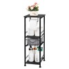OYEAL Toilet Paper Storage Cabinet Black Freestanding Bathroom Shelf with