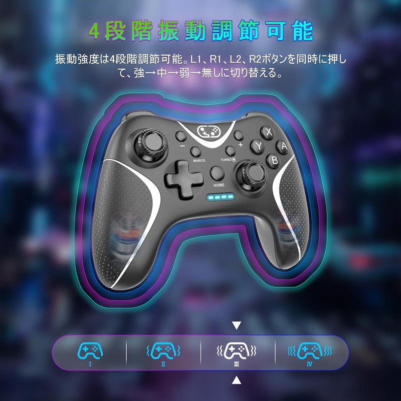 Switch Controller, Bingoods Pro Controller, With Back Buttons, Macro Editing,