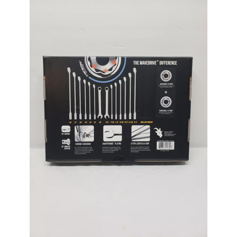 Capri Tools 14-Piece SmartKrome Combination Wrench Set ~ SAE &